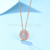 Fashionable Round Pendant Necklace with Zircon and Moissanite, Perfect for Daily Wear