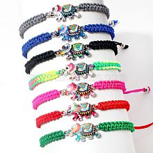 Ethnic Style Elephant Alloy Drawstring Braid Bracelets OD7100