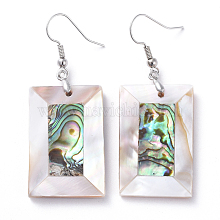 White Shell & Abalone Shell/Paua Shell Dangle Earrings TQ8627