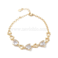 Clear Cubic Zirconia Heart Link Bracelets RD5267