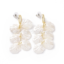 Acrylic Imitation Shell Dangle Earrings, Alloy Drop Earrings with 925 Sterling Silver Pins for Women