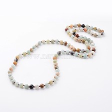 Natural Flower Amazonite Necklaces, Beaded Necklaces, 35.4 inch