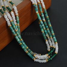 Elegant Luxurious Multicolor Natural Stone Beaded Plating 18K Gold Plated Necklace