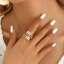 Elegant Copper Ring with Zirconia for Women's Wedding Party.