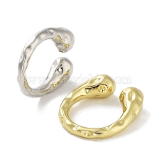 Rack Plating Brass Cuff Rings, Long-Lasting Plated for Women, Lead Free & Cadmium Free