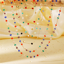 Colorful Crystal Necklace with Simple and Elegant Design for Fashionable Women.