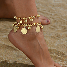 Bohemian Style Tassel Anklet for Women, Vintage Ethnic Iron Material.