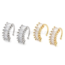 Brass Micro Pave Cubic Zirconia Cuff Earrings for Women