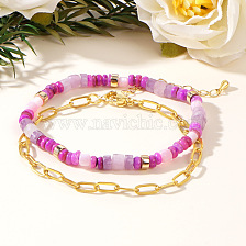 Natural Stone Women's Bracelet Set - Unique Design Hand Jewelry