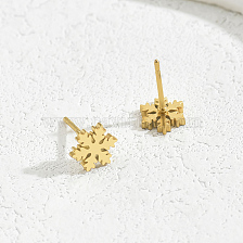 Fashionable Vintage Four-leaf Clover Snowflake Stud Earrings, Simple and Versatile.