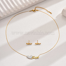 Elegant Vintage 18K Gold Plated Jewelry Set with Water Drill Insets