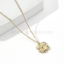 201 Stainless Steel Pendant Necklaces for Women, Clover