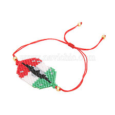 Glass Seed Braided Bead Bracelet, Lip Friendship Bracelet for Women