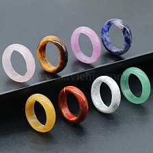 Natural & Synthetic Mixed Stone Plain Band Rings