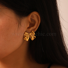 French Style Titanium Earrings with Butterfly Design for Women.