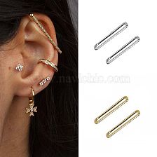  Style Hollow Geometric Copper Gold-plated Non-Pierced Ear Bone Clip Earrings