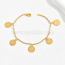 Fashionable Double Layer Gold Plated Coin Ladies Bracelet