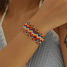 Bohemian Style Glass Bead Handmade Bracelet with Geometric Pattern