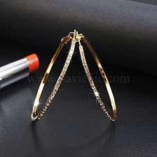 Simple Fashion Rhinestone-encrusted Alloy Big Hoop Earrings