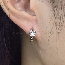 925 Sterling Silver Butterfly Ear Cuff Earrings with Zirconia Insets