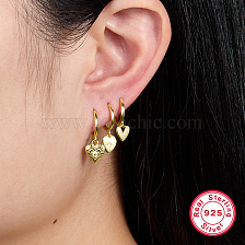 925 Sterling Silver Heart-shaped Earrings, Elegant and Luxurious Ear Decor