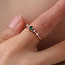 Fashion Flash Drill Artificial Gemstone Metal Ring