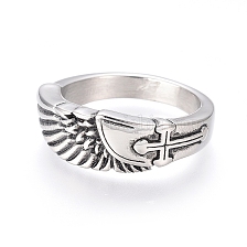 304 Stainless Steel Finger Rings, Cross