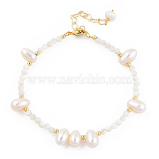 Natural White Shell & Pearl Beaded Bracelet for Women