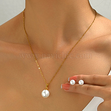 Elegant Vintage Pearl Necklace Set - 18K Gold Plated, Fashionable and Versatile