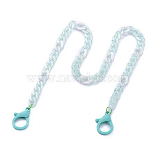 Personalized Dual-use Items, Acrylic Curb Chain Necklaces or Eyeglass Chains, with Plastic Lobster Claw Clasps, AB Color Plated