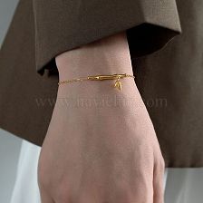 Simple Style Bamboo Titanium Steel Plating Gold Plated Bracelets