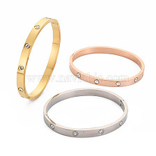 Crystal Rhinestone Bangle, Stainless Steel Hinged Bangle for Women