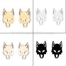 1 Pair Punk Wolf Stainless Steel Ear Studs