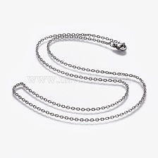 304 Stainless Steel Cable Chain Necklaces, with 304 Stainless Steel Beads and Clasps