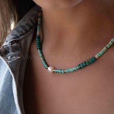 Bohemian Layered Natural Stone Necklace Women Collarbone Chain