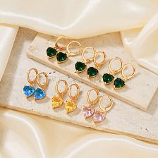 Summer Chic Love Heart Earrings European Style Fashionable Colorful Ear Accessories