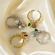 Elegant Heart-shaped Zircon Ring, Japanese Style, Colorful, Versatile, Fashionable Hand Jewelry