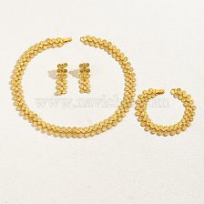 Vintage Gold Plated 4-Piece Set: Earrings, Bracelet, Necklace