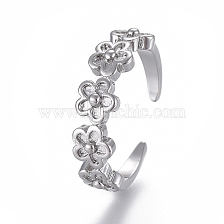 Adjustable Brass Toe Rings, Open Cuff Rings, Open Rings, Flower