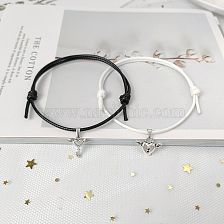 Alloy Wings Heart Key Lock Couple Bracelet A Pair Jewelry Wholesale 