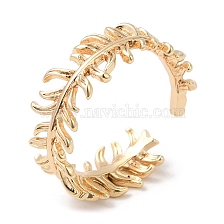 Leaf Brass Finger Cuff Rings, Open Rings for Women Men, Nickel Free