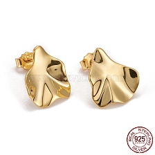 925 Sterling Silver Stud Earrings, with Ear Nuts, Nuggets