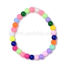 Opaque Acrylic Beaded Stretch Kids Bracelets, 43mm