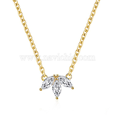 Fashionable S925 Cubic Zirconia Clover Necklace Simple and Versatile Daily Wear