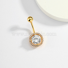 Stainless Steel Round Nail Zircon Piercing Jewelry for Women Casual.