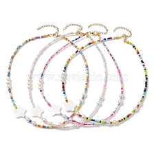 Glass Beaded Necklaces, Star with Alloy Necklaces for Women