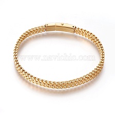 304 Stainless Steel Mesh Bracelets, with Bayonet Clasps