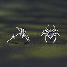 Unique Silver Spider Stud Earrings for Halloween and Easter.