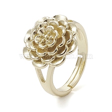 Rack Plating Brass Adjustable Rings, Flower