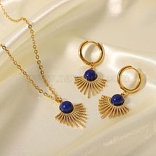 Classic Style Leaf Stainless Steel Titanium Steel Plating Gold Plated Earrings Necklace